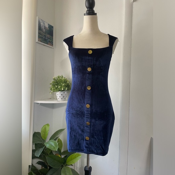 NWT DOCELLE Pencil dress, mini dress women blue, ELASTICIZED Size XL - Picture 1 of 15